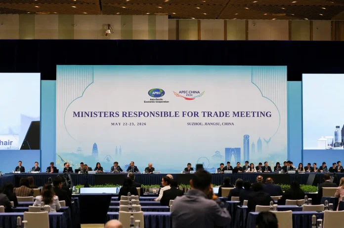 At the APEC trade ministers meeting in Suzhou, U.S. officials actively promoted American AI solutions across Asia, highlighting the ongoing tech competition with China.