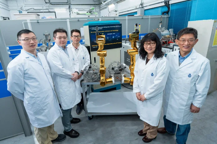A team from Hong Kong University of Science and Technology has unveiled a 220-pound wheeled robot with humanoid arms for China's Chang'e-8 mission — designed to carry instruments, install sensors, and help build infrastructure on the lunar south pole.